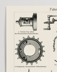 After Hover: Einzelteile vom Fahrrad im Vintage-Look