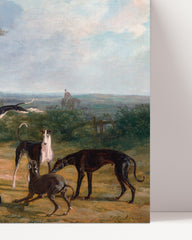 After Hover: Nine Greyhounds in a landscape