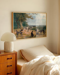 After Hover: Nine Greyhounds in a landscape