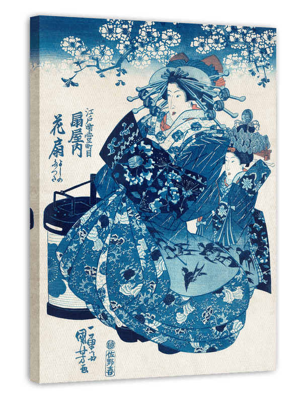 Utagawa Kuniyoshi - Ogiya Uchi Hanaogi in Blau