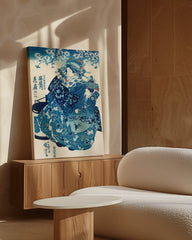 After Hover: Utagawa Kuniyoshi - Ogiya Uchi Hanaogi in Blau