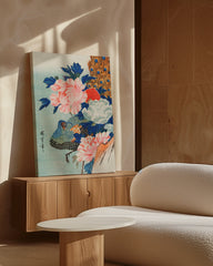 After Hover: Utagawa Kuniyoshi - Japanischer Pfau mit Pfingstrosen