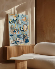 After Hover: Utagawa Kuniyoshi - Frösche spielen berühmte Helden der Kabuki-Bühne