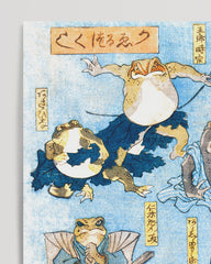 After Hover: Utagawa Kuniyoshi - Frösche spielen berühmte Helden der Kabuki-Bühne