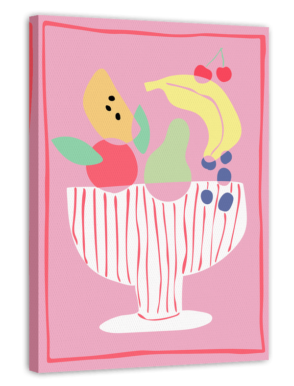 Abstrakter Obstbecher mit bunten Früchten