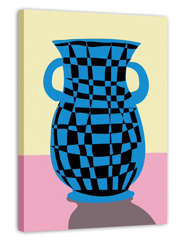 Abstrakte Vase mit Schachbrettmuster
