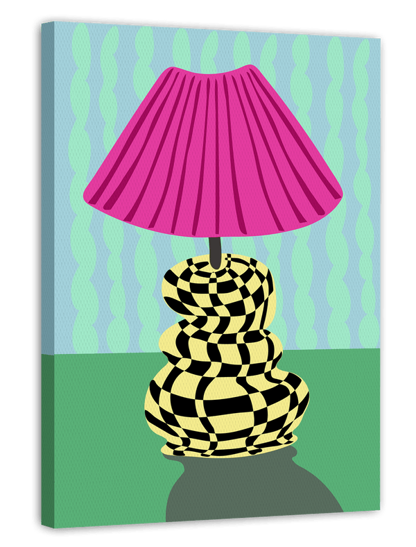 Abstrakte Vase mit Lampenschirm