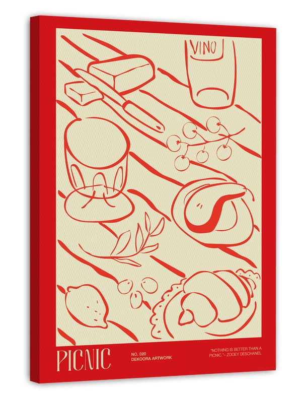 Picknick Ensemble mit rotem Rand