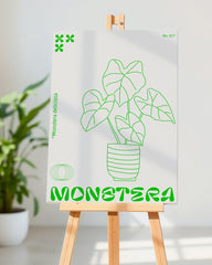 After Hover: Monstera Deliciosa im Line Art Stil