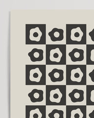 After Hover: Schachbrett Blumen in Schwarz-Weiß