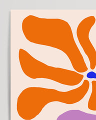 After Hover: Retro Blumen Muster in Orange