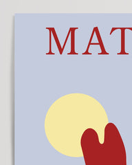 After Hover: Rote Koralle mit Sonne im Stil von Matisse