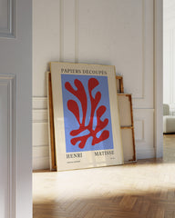 After Hover: Abstraktes Blatt in Rot - nach Henri Matisse