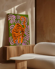 After Hover: Abstrakter Dschungel: Tiger im Blätterwald