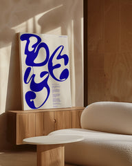 After Hover: Ok, bye! Blaue Kaligrafie