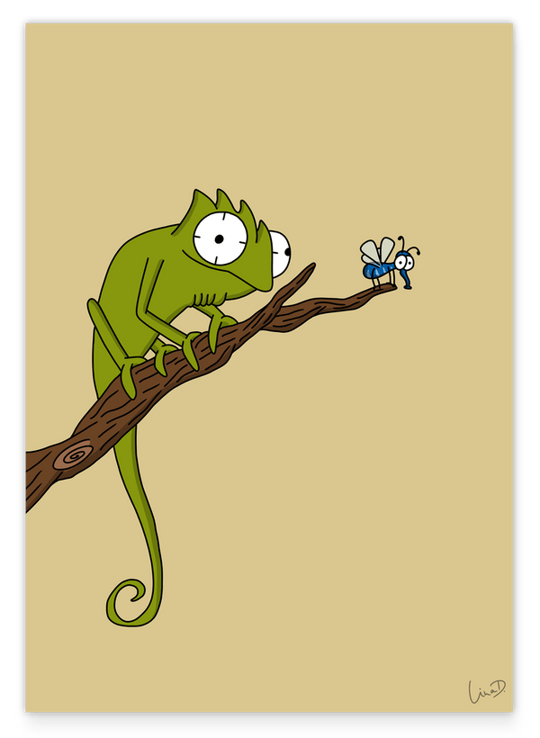 Chamäleon und Fliege - Dschungel-Deko für das Kinderzimmer