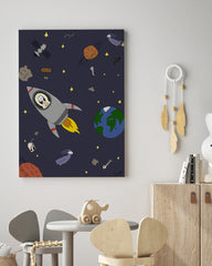 After Hover: Kuh im Weltall - Süße Zeichnung, Raumfahrt-Deko für das Kinderzimmer