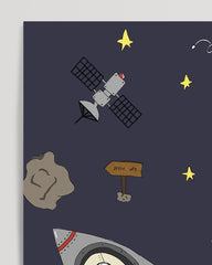 After Hover: Kuh im Weltall - Süße Zeichnung, Raumfahrt-Deko für das Kinderzimmer