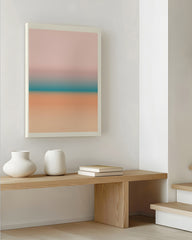 After Hover: Abstraktes Farbspiel in Blush & Blau