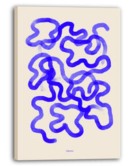 Watercolour Line Art abstrakt in Blau