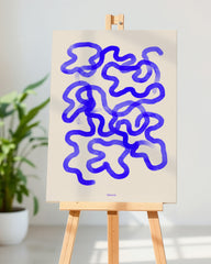 After Hover: Watercolour Line Art abstrakt in Blau