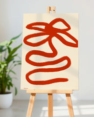 After Hover: Red Flower Art I - Abstrakte Blumen-Illustration