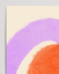 After Hover: Aquarell Art in Pink-Orange No. 1 - Kreis mit Kurve