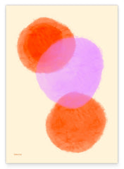 Aquarell Art in Pink-Orange No. 2 - Drei Kreise