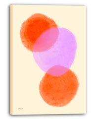 Aquarell Art in Pink-Orange No. 2 - Drei Kreise