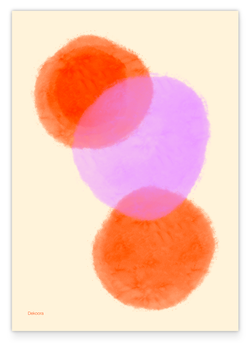 Aquarell Art in Pink-Orange No. 2 - Drei Kreise