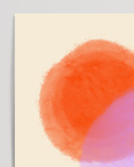 After Hover: Aquarell Art in Pink-Orange No. 2 - Drei Kreise