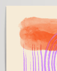 After Hover: Aquarell Art in Pink-Orange No. 3 - Bogen Muster