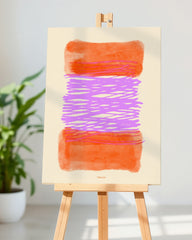 After Hover: Aquarell Art in Pink-Orange No. 4 - Pinselstriche