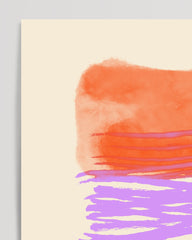 After Hover: Aquarell Art in Pink-Orange No. 4 - Pinselstriche