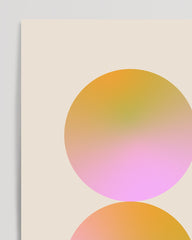 After Hover: Abstrakte Kreise mit Gelb-Rosa Farbverlauf