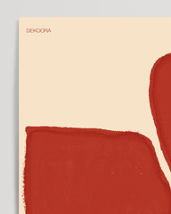 After Hover: Flower Art - Abstrakte Blume in Karminrot