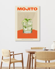 After Hover: Mojito Cocktail Illustration mit Schriftzug und Zutaten