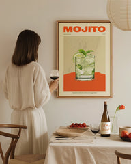 After Hover: Mojito Cocktail Illustration mit Schriftzug und Zutaten
