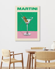 After Hover: Martini Cocktail mit Oliven - Rezept mit Schriftzug