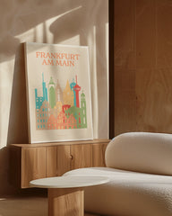 After Hover: Frankfurt am Main - Souvenir Illustration mit Skyline