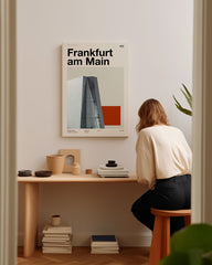 After Hover: Frankfurt am Main - Vintage Fotografie von Wolkenkratzer