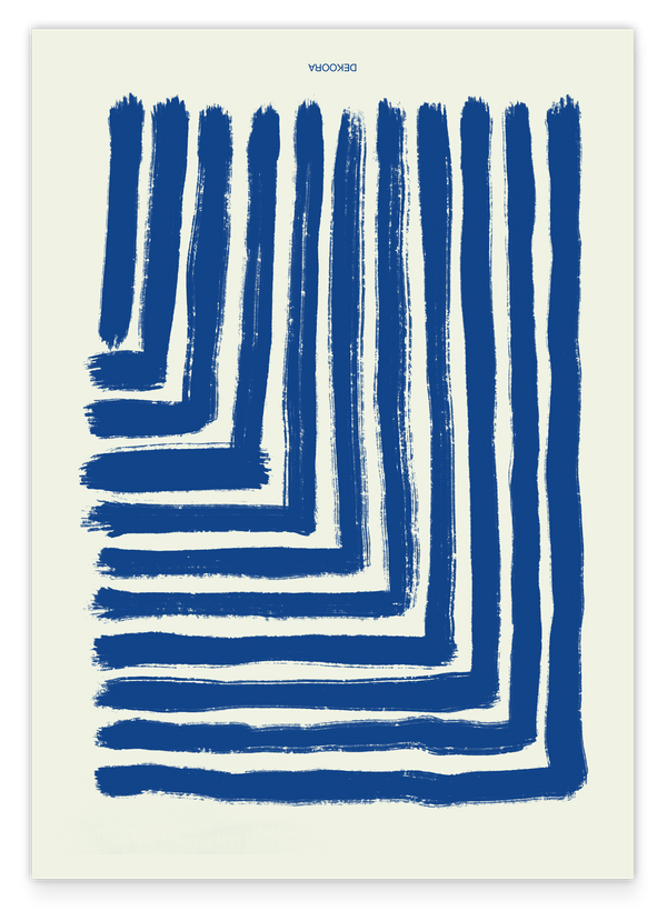 Abstrakte Dreiecke: Geometrische Pinselstriche in Blau