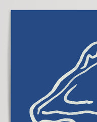 After Hover: Oyster Delight - Line Art Austern in Blau-Weiß