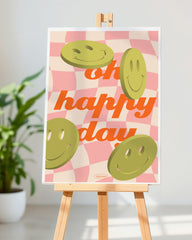 After Hover: Oh happy day - Smileys mit Schachbrett-Muster