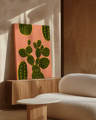 After Hover: Abstrakte Kaktus Illustration - Opuntia Verde