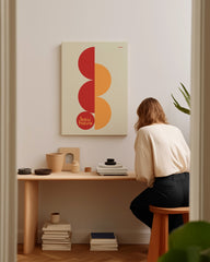 After Hover: Bauhaus inspirierte Muster in Rot-Orange