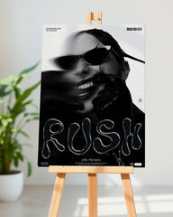 After Hover: Feel the Rush - Moderne Typografie in Schwarz Weiß