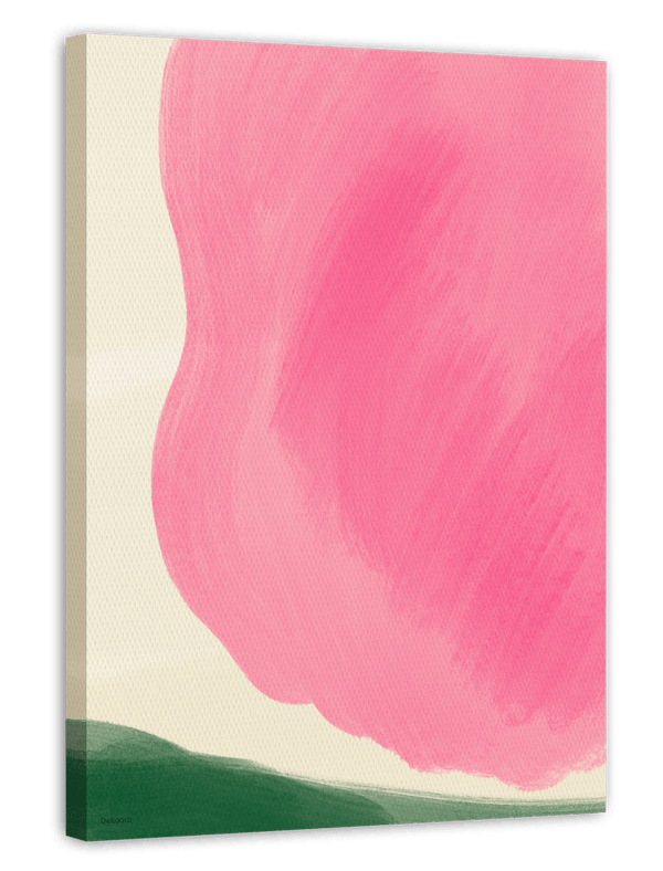Abstract Tulip - Minimalistische Kunst in Rosa-Grün