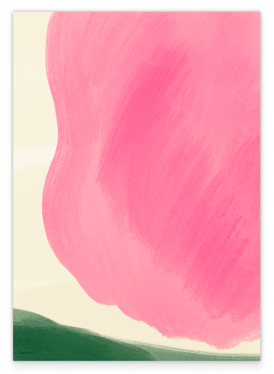 Abstract Tulip - Minimalistische Kunst in Rosa-Grün
