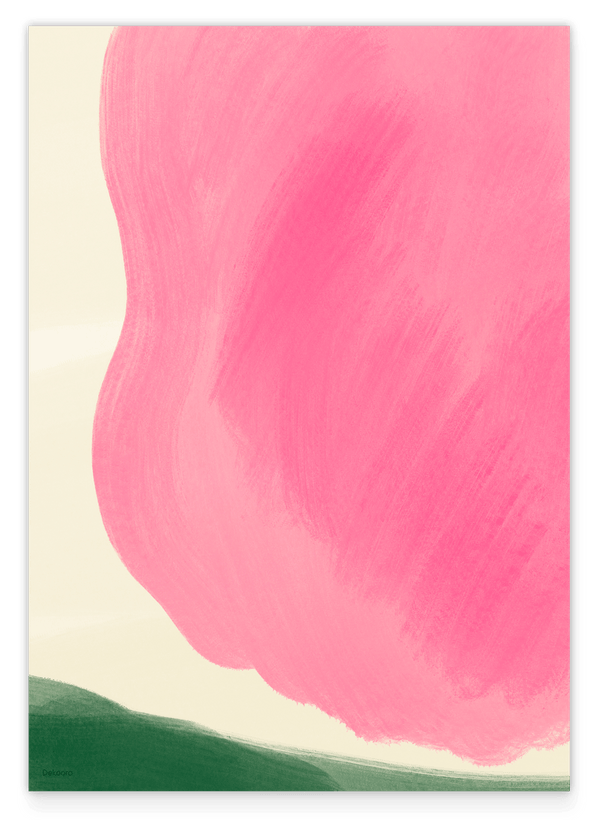 Abstract Tulip - Minimalistische Kunst in Rosa-Grün